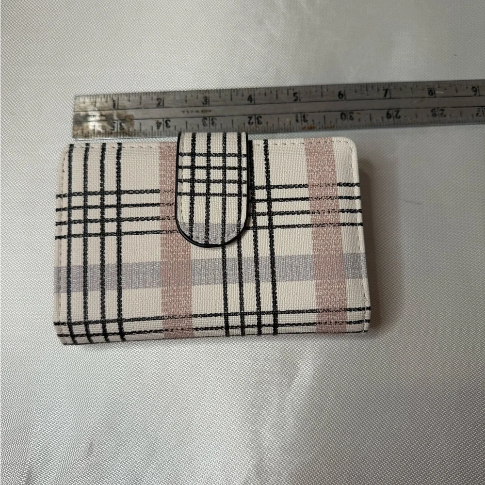 Plaid Wallet in Black, Pink, and Gray NWOT